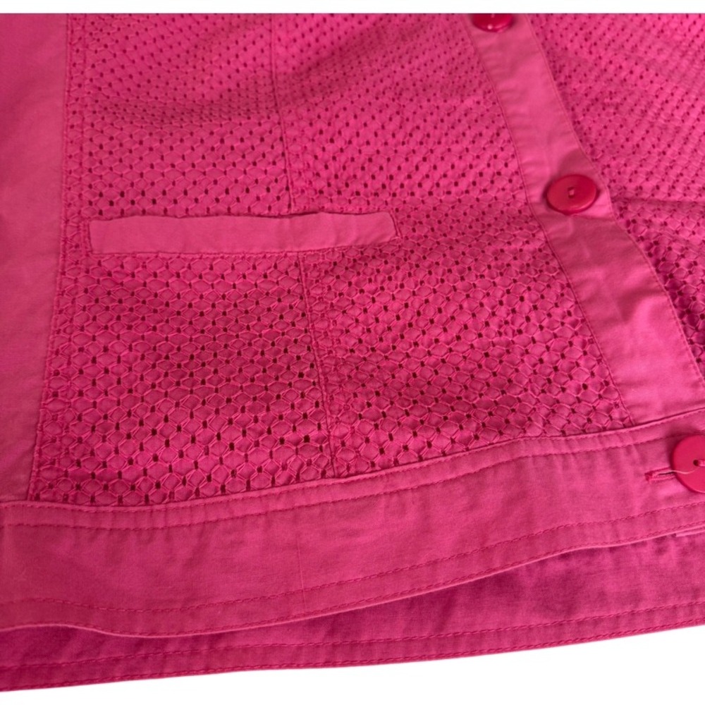 ALLISON DALEY Pink Textured Button Front Jacket Women Size‎ 16 Spring Church - Picture 12 of 15
